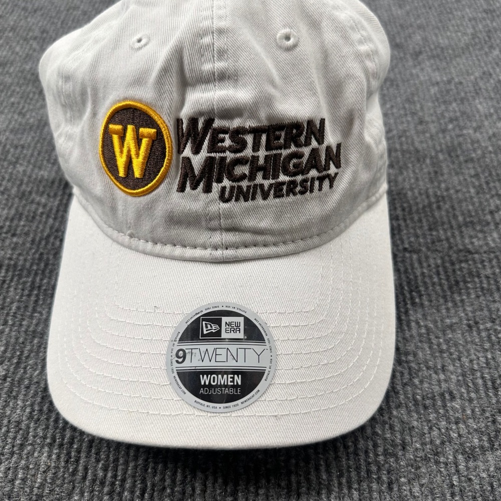New Era Western Michigan University Hat Women 9TWENTY Adjustable White Broncos